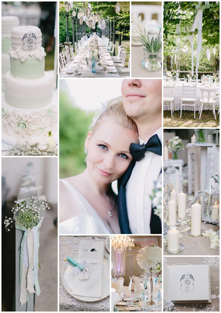 Moodboard für eine Vintage Hochzeit in Mint